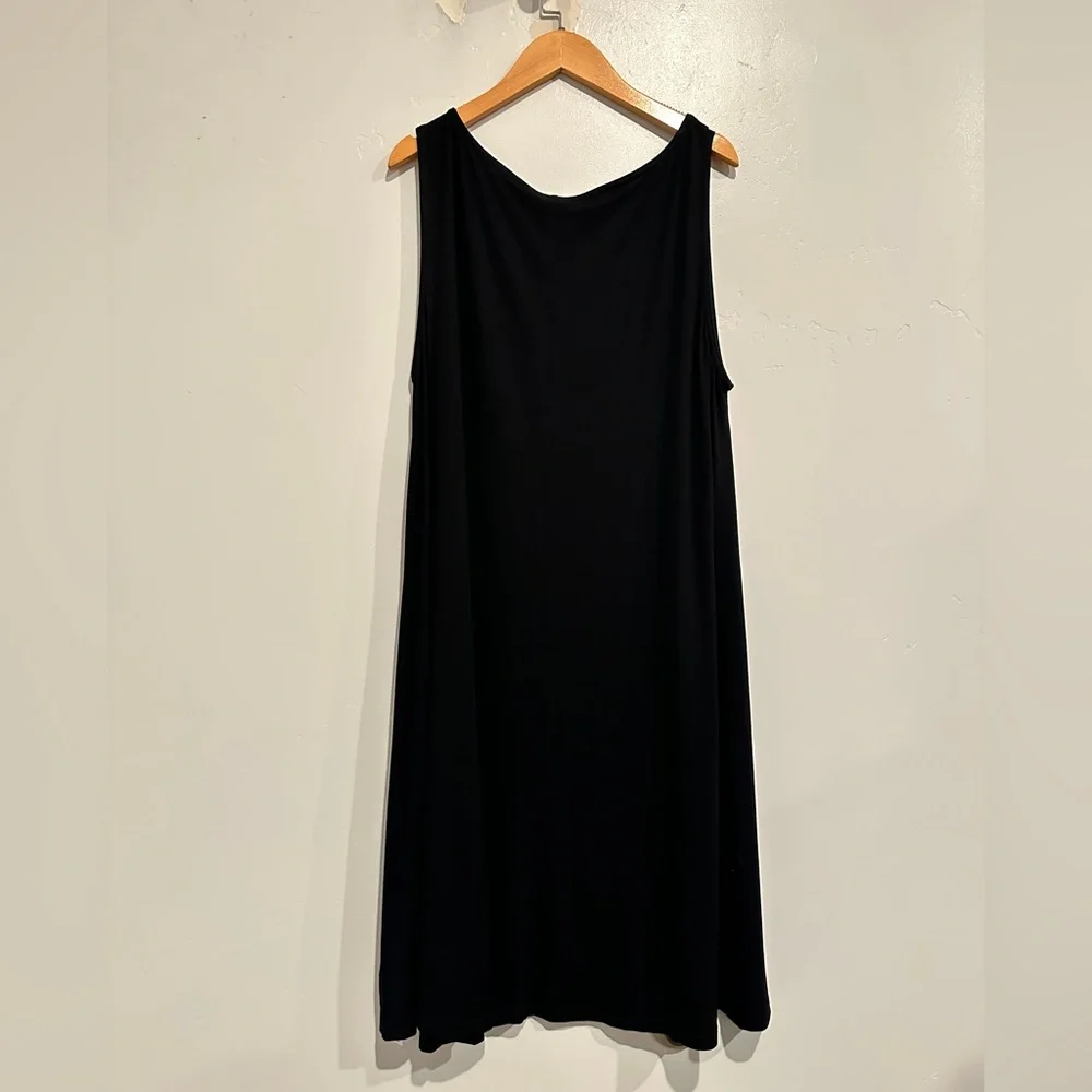 Eileen Fisher Black Jersey Knit‎ Tank Dress Size Large